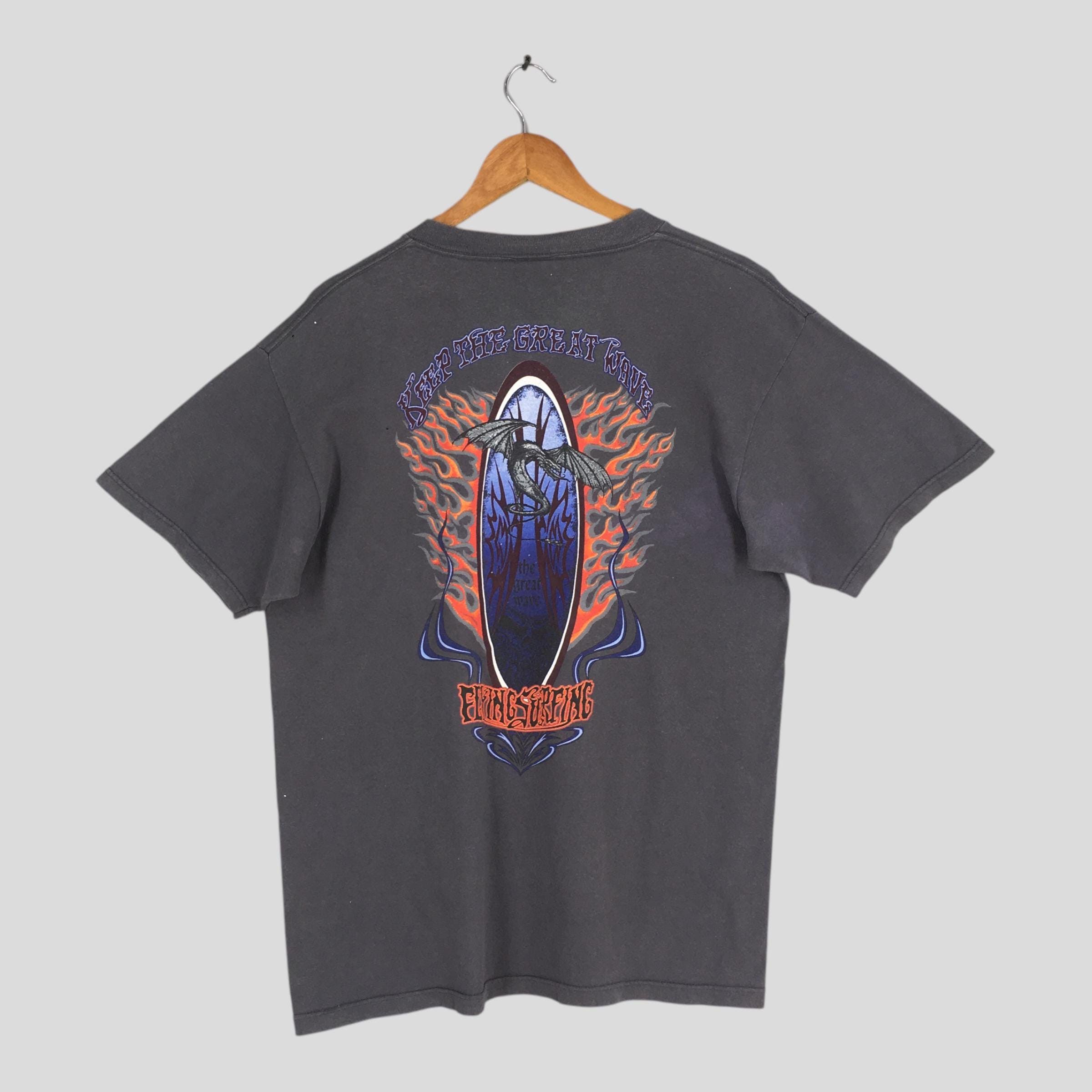 Other Vintage 90s Flying Surfing Gray T shirt Large Size US L / EU 52-54 / 3 - 1 Thumbnail