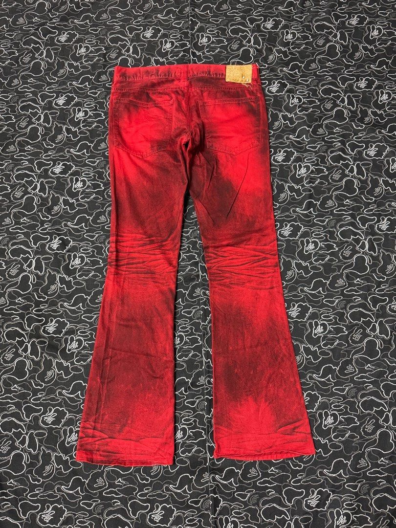 Japanese Brand FIRE🔥Japanese Brand Whisker Punk Flare Stud Denim E250 Size US 32 / EU 48 - 2 Thumbnail