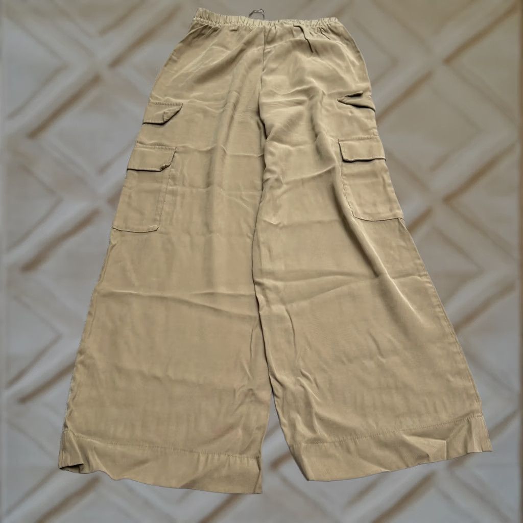 Vintage A New Day Cargo Pants Wide-Leg Womens Medium Brown Rayon Polyester Casual Distressed? (No) [Note: Can't add] Size 32" / US 10 / IT 46 - 1 Thumbnail
