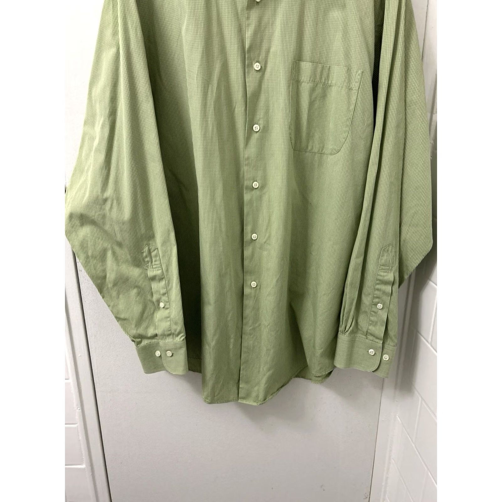 Brooks Brothers Brooks Brothers Shirt Mens 16.5 Green Gingham Button Up Long Sleeve Dress Shirt Size US XL / EU 56 / 4 - 3 Thumbnail
