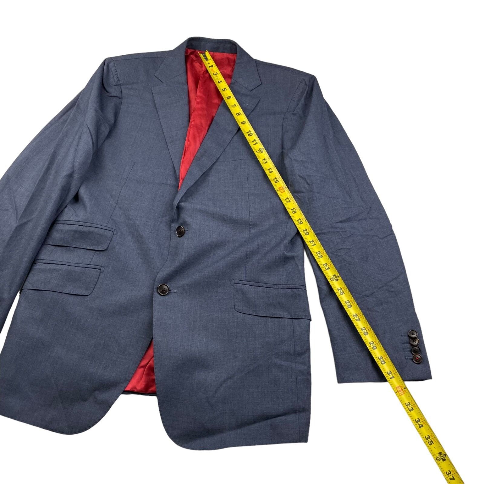 Suitsupply SuitSupply x E.Thomas Men’s 100% Wool 2-Button Blazer Navy B Size 40R - 9 Thumbnail