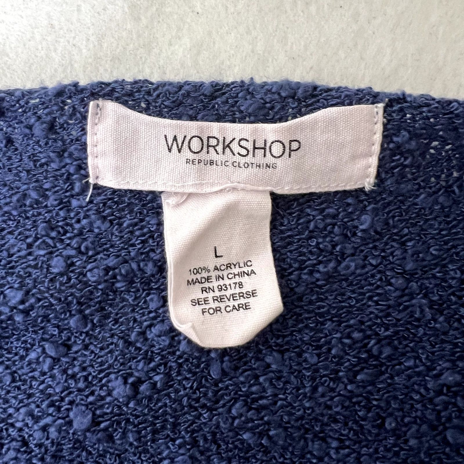 Other Workshop Republic Blue Boucle Knit Sweater Size L / US 10 / IT 46 - 6 Thumbnail