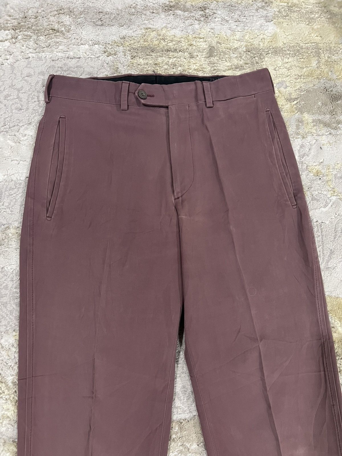 Prada 1990s Prada Burgundy Runway Regular Cut Trousers Pants Size US 28 / EU 44 - 3 Thumbnail
