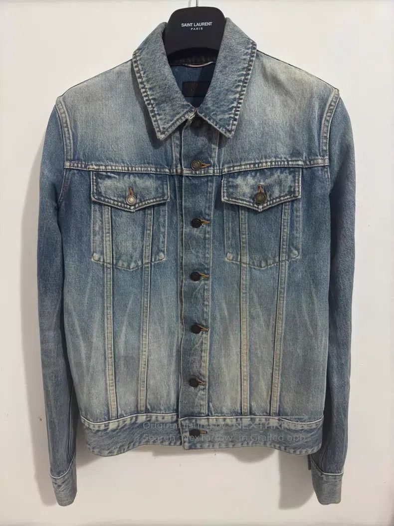 Saint Laurent Paris Saint Laurent Paris Light Blue Silt Water Ripple Medal Jea Size US S / EU 44-46 / 1 - 1 Thumbnail