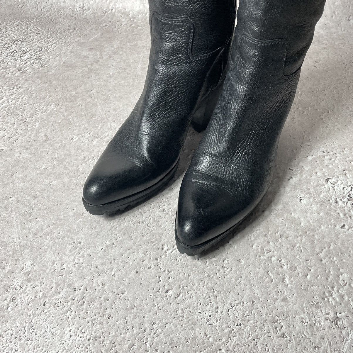 Prada × Vintage Prada Leather Black High Knee Boots Size US 8 / IT 38 - 6 Thumbnail