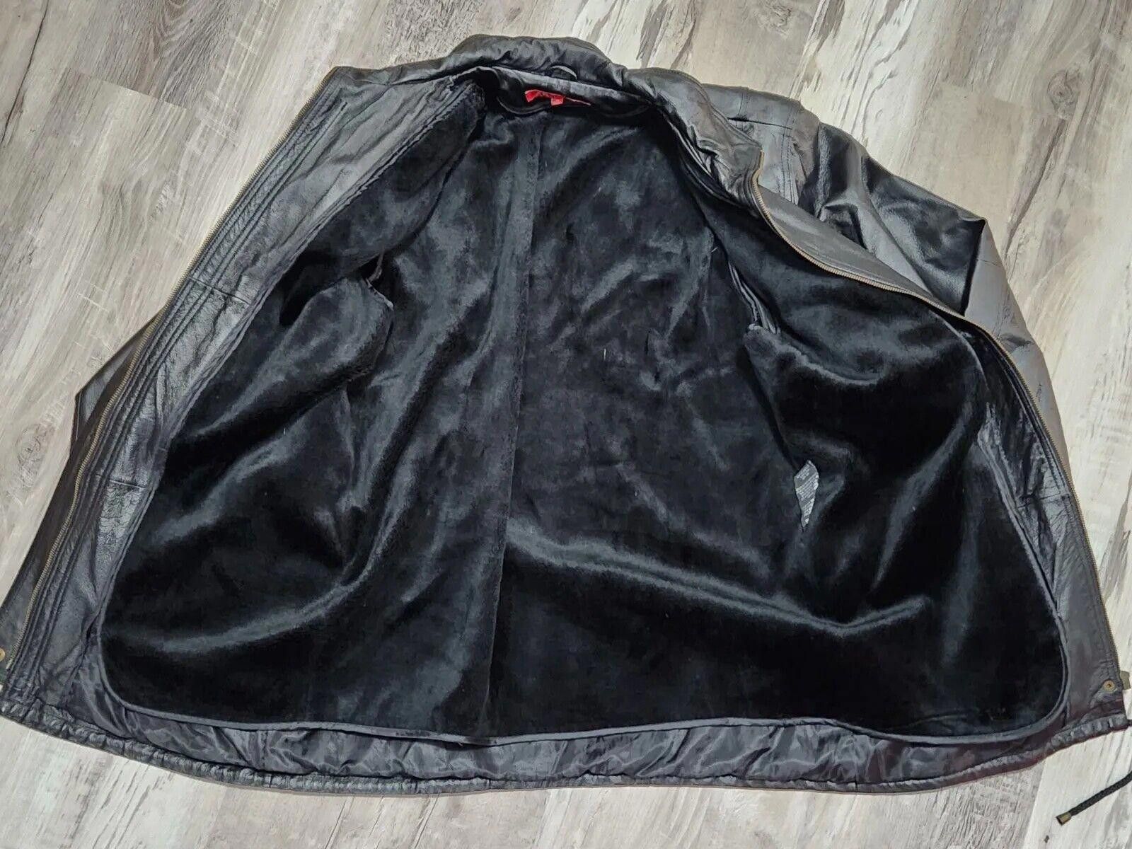 Designer Anne Klein Leather Coat Medium Lined Soft 80s Vintage Size M / US 6-8 / IT 42-44 - 2 Thumbnail