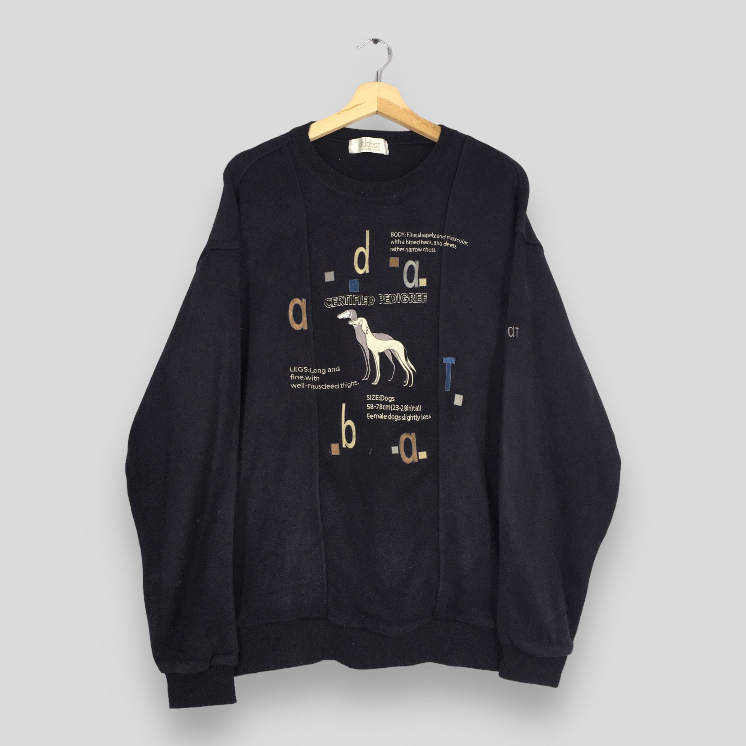 Vintage Vintage Adabat Dog Black Sweatshirt Large Size US L / EU 52-54 / 3 - 1 Thumbnail