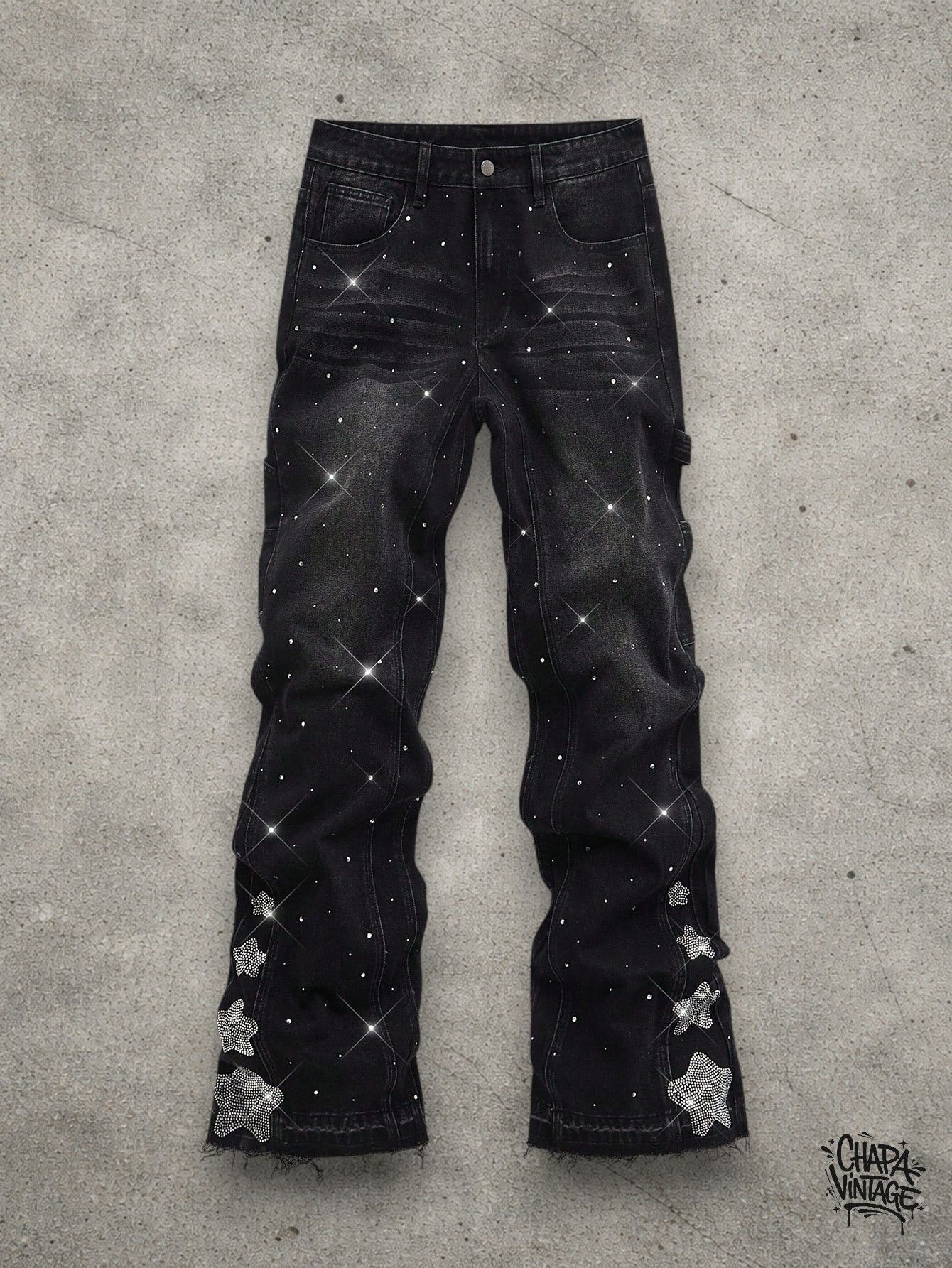Japanese Brand Distressed rhinestone slim jeans Size US 32 / EU 48 - 1 Thumbnail