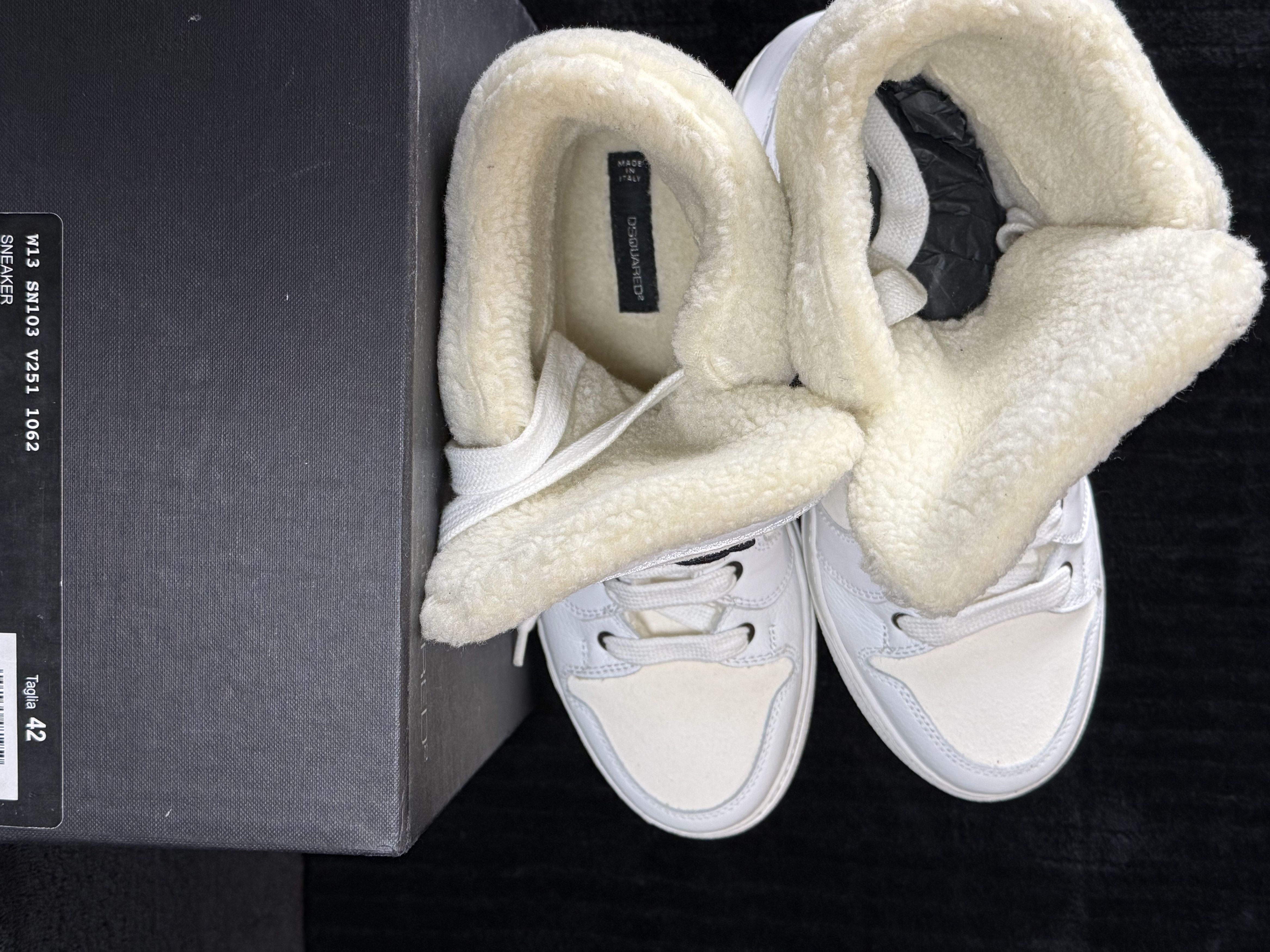Dsquared2 Dsquared Sherling Hightop Dog Patch White/Cream Size US 9 / EU 42 - 11 Thumbnail