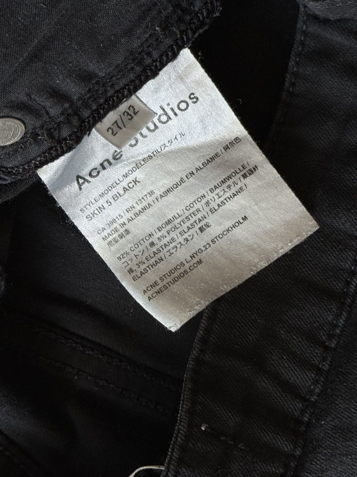 Acne Studios Acne Studios Skin 5 Black jeans 27/32 Size 27" / US 4 / IT 40 - 5 Thumbnail