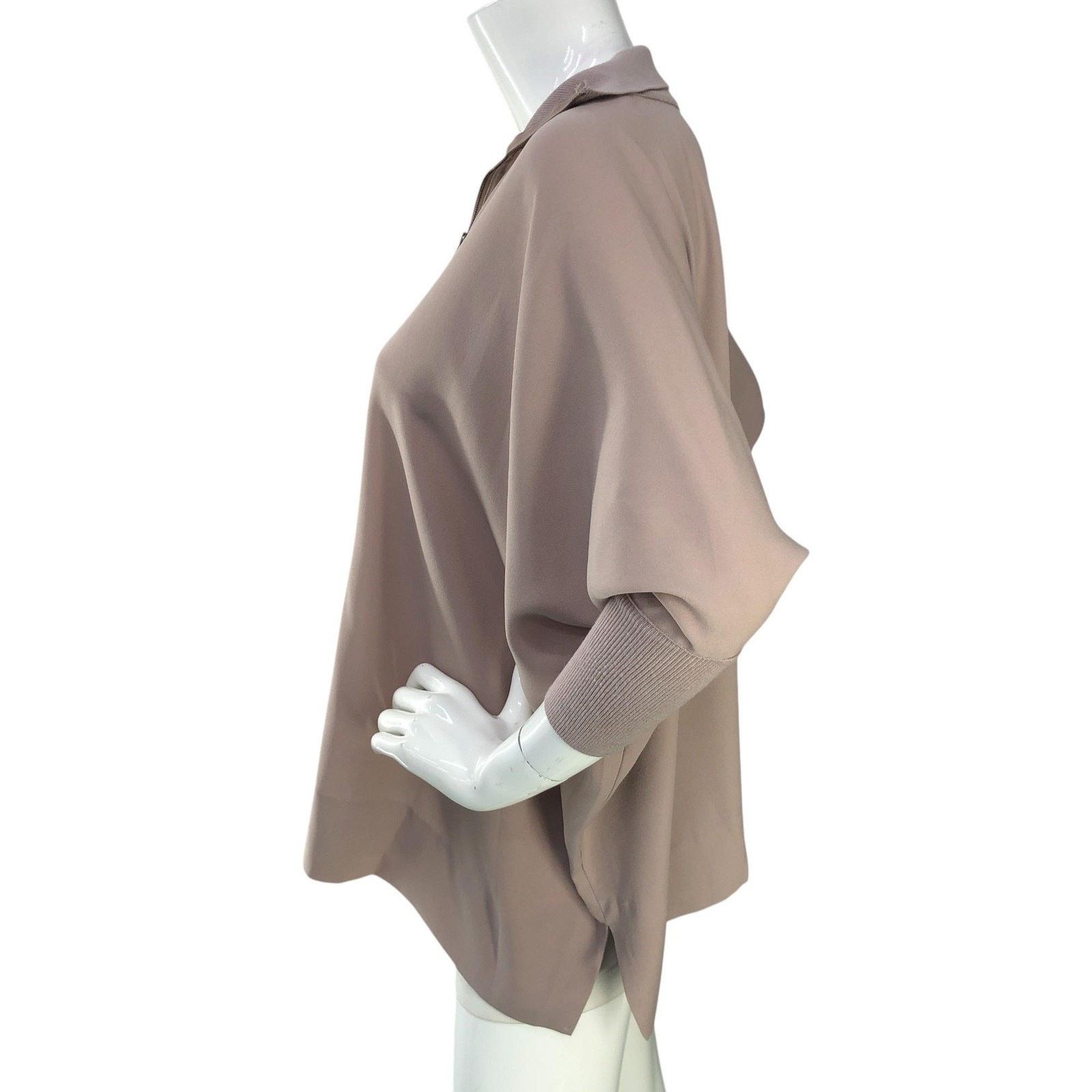 Aritzia Babaton Pullover M Pink Half Zip Short Sleeve *TINY FLAW Size M / US 6-8 / IT 42-44 - 6 Thumbnail