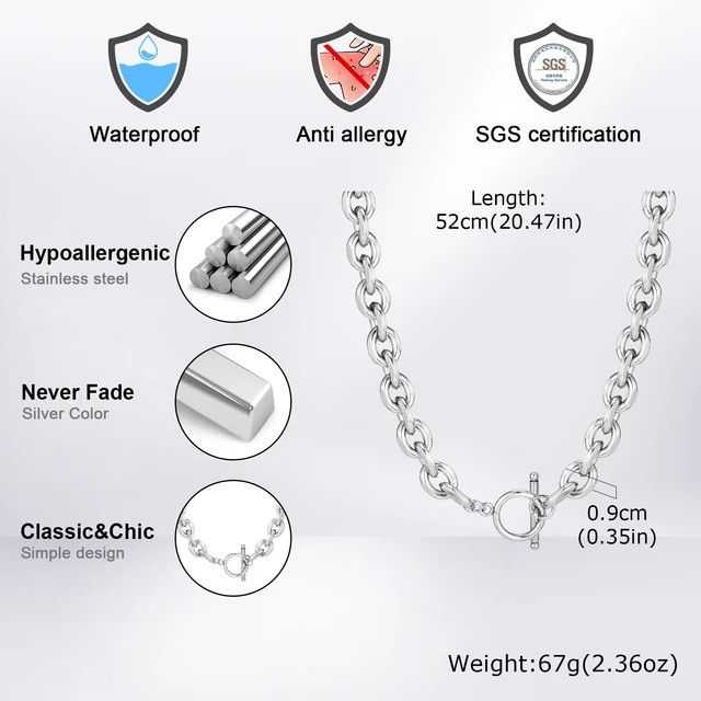 Japanese Brand × Vintage 52cm Chunky Chain Pendant Y2k Gothic Necklaces Size ONE SIZE - 6 Thumbnail