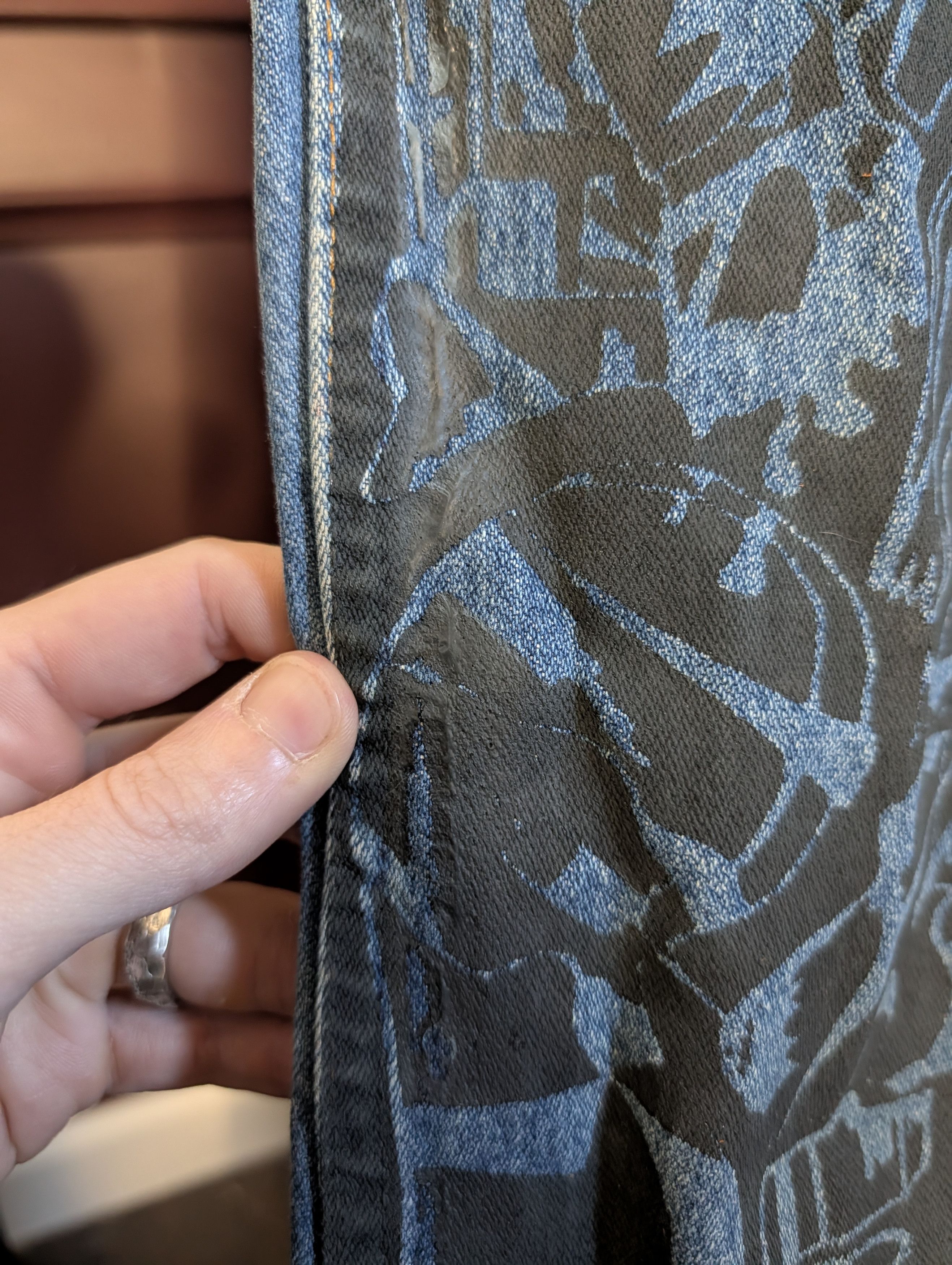 Wrangler Vintage MiUSA street art tribal screen print 1 of 1 jeans Size US 29 - 5 Thumbnail