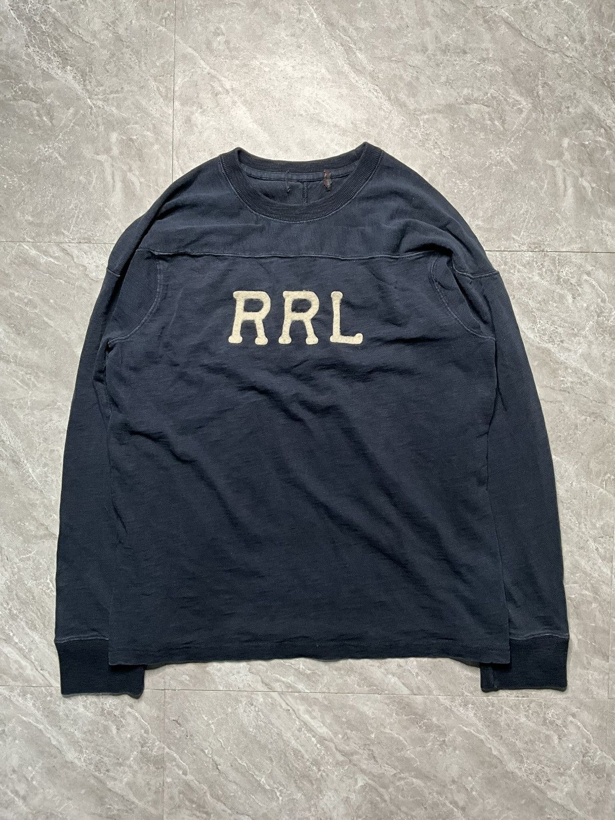 RRL Ralph Lauren RRL Indigo Dyed RRL 36 Logo Sweatshirt Size US L / EU 52-54 / 3 - 1 Thumbnail