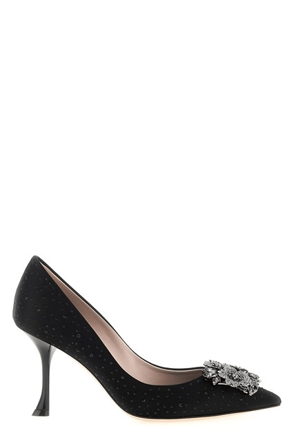 ROGER VIVIER Efflorescence Black 85mm Pumps New Auth