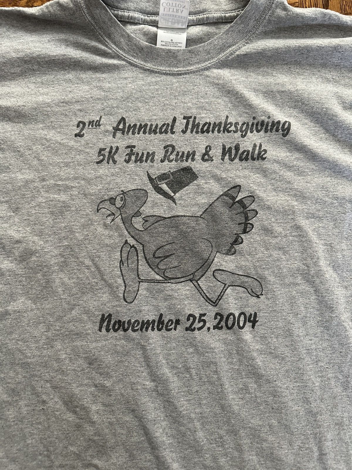 Vintage Vintage Y2K Thanksgiving Run Walk 5K Graphic Tee Shirt Size US L / EU 52-54 / 3 - 4 Thumbnail