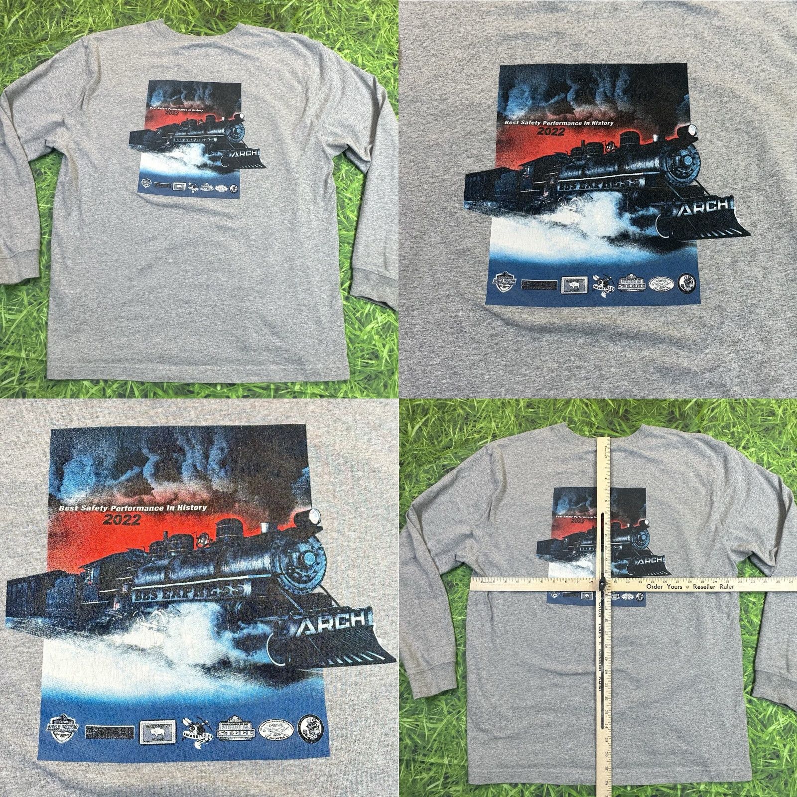 Carhartt Carhartt T-Shirt Men Long Sleeve Crew Neck Graphic Print Railroad Back Hit Multicolor L USA 90s Style Size US L / EU 52-54 / 3 - 8 Thumbnail