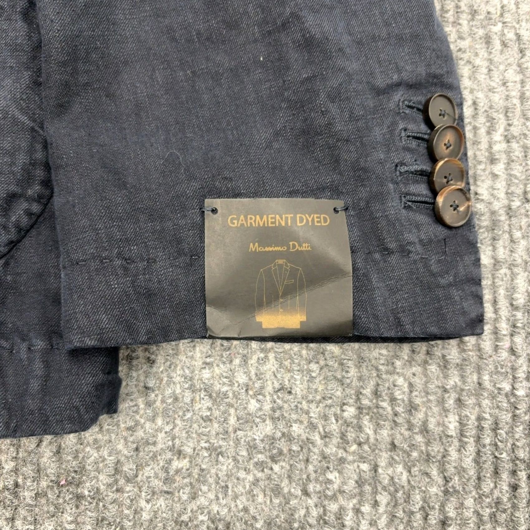 Massimo Dutti Massimo Dutti Blazer Mens 56 Navy Linen Garment Dyed Unlined Double Vent Classic Jacket Blazer Mens Navy Linen Garment Dyed Casual Business Travel 90s Size 48R - 2 Thumbnail