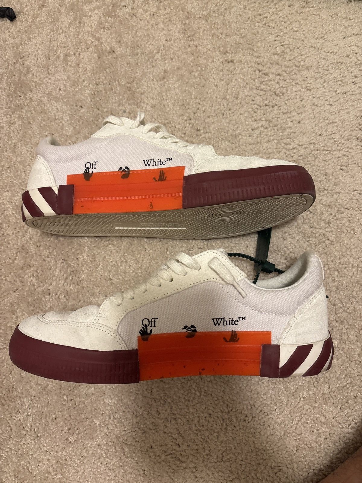 Off-White Off white vulcanized sneaker burgundy Size US 11 / EU 44 - 2 Thumbnail