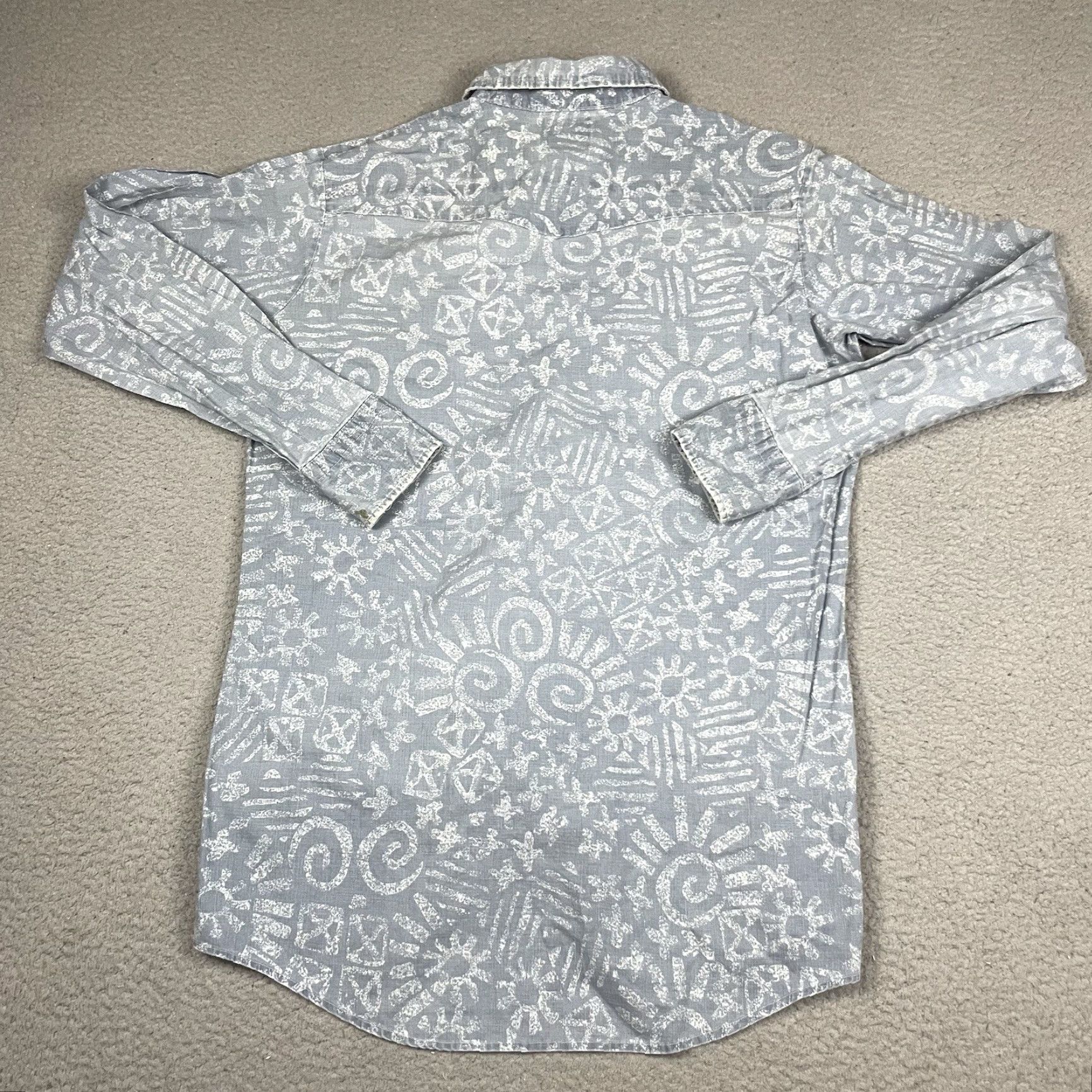 Vintage VINTAGE Dee Cee Pearl Snap Shirt Adult XL Blue Distressed Rancher Western DC Shirt Men XL Blue Floral Cotton Woven Button-Up Western Mens Size US XL / EU 56 / 4 - 4 Thumbnail