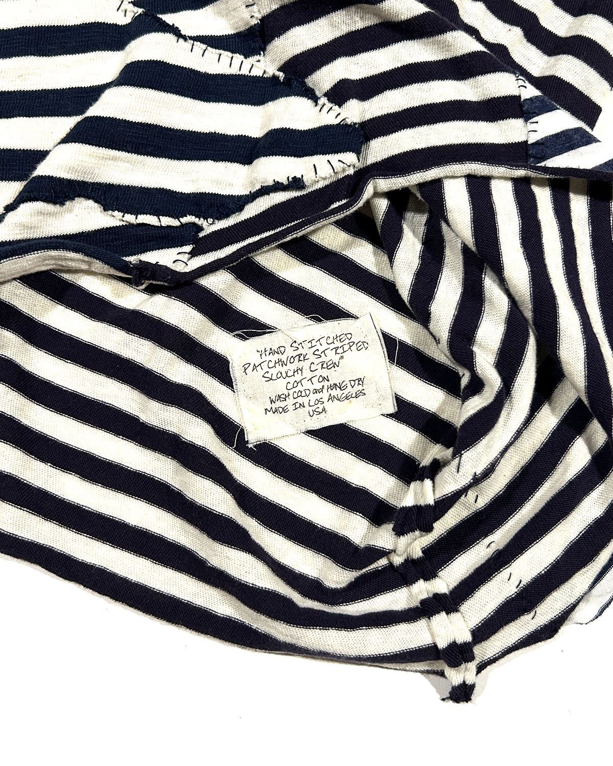 Greg Lauren GREG LAUREN PATCHWORK STRIPED WOMEN'S TEE Size M / US 6-8 / IT 42-44 - 4 Thumbnail