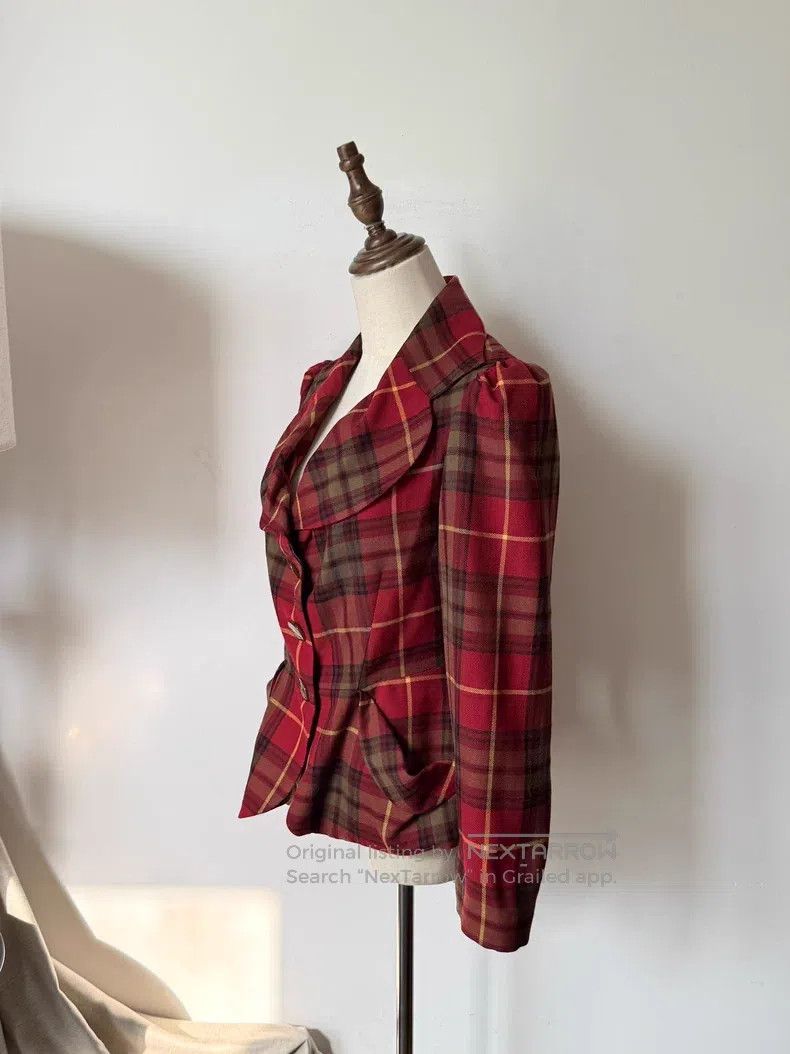 Vivienne Westwood Vivienne Westwood Red Plaid Heart Neckline Blazer Jacket Size L / US 10 / IT 46 - 2 Thumbnail