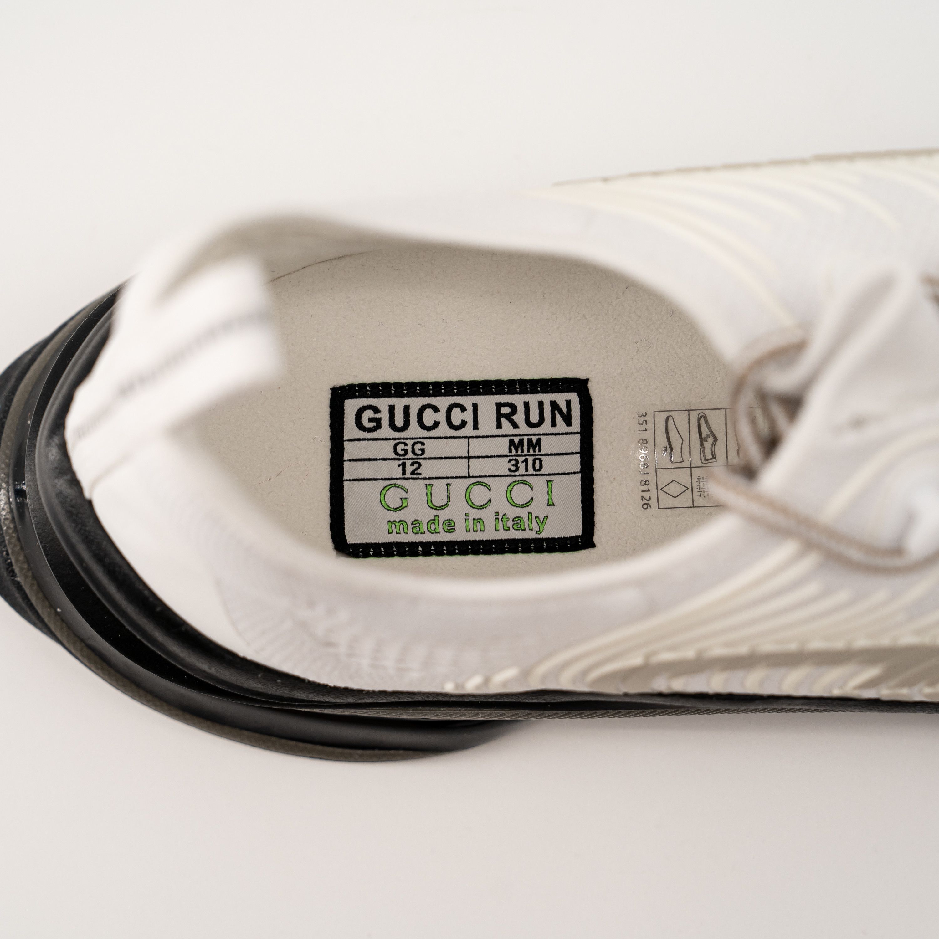 Gucci 12G 12.5 US Gucci Run Sneaker White Black Knit Sneakers Size US 12.5 / EU 45-46 - 6 Thumbnail
