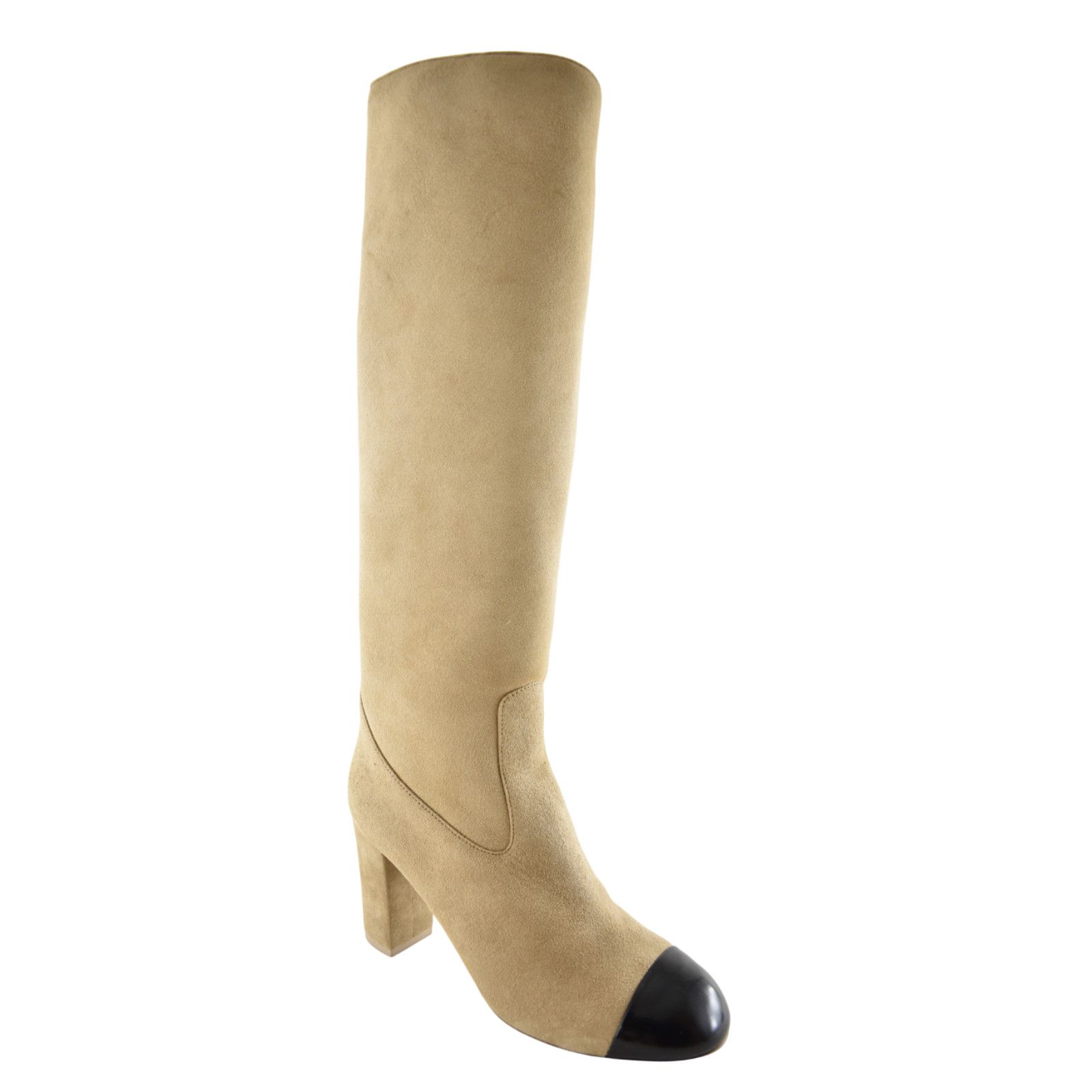 Chanel Chanel 24K Beige Suede Shearling CC Knee High Boots 37.5 Size US 7.5 / IT 37.5 - 4 Thumbnail