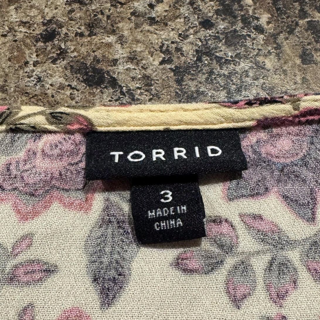 Other Torrid Babydoll Top Floral Boho Lace Up Flowy Plus Size 3 3X Size 3XL / US 20-22 - 4 Thumbnail