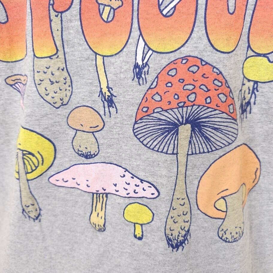 Gildan Mushrooms T Shirt Mens Size Small Gray Groovy Fungi Size US S / EU 44-46 / 1 - 3 Thumbnail