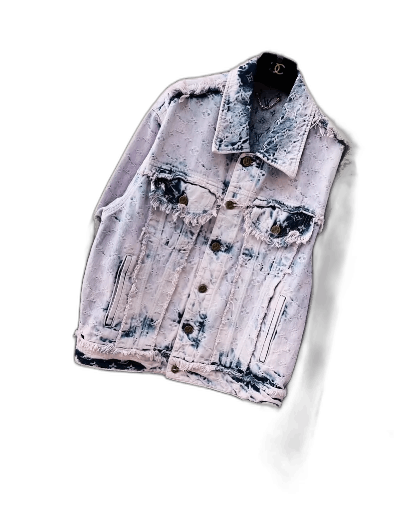 Louis Vuitton Louis Vuitton Purple Tie-Dye Denim Jacket Size L / US 10 / IT 46 - 1 Thumbnail
