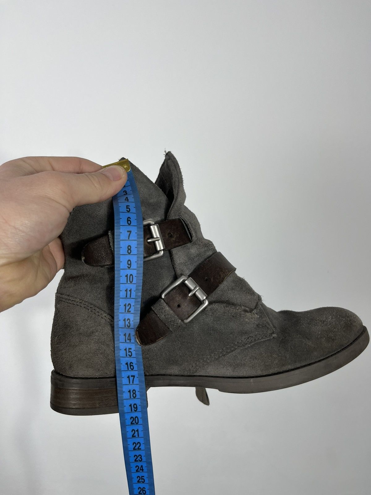 Other Avant Garde Distressed Suede Boots 38 Strap Zip Ankle Shoes Size US 7 / IT 37 - 12 Thumbnail
