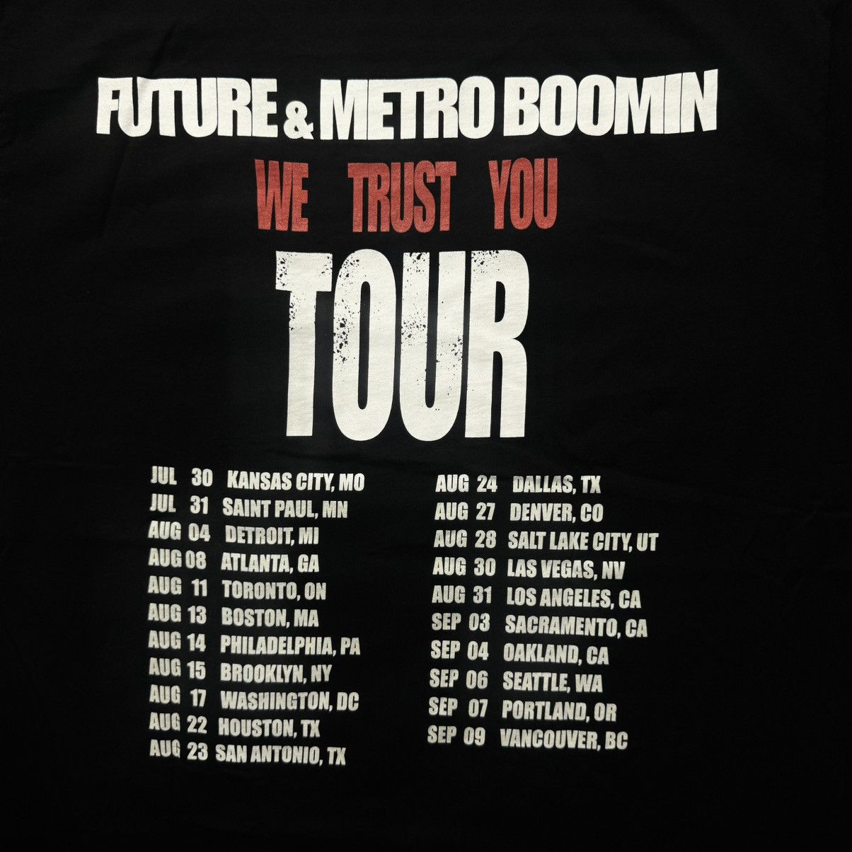 Metro Boomin FUTURE & METRO BOOMIN “ WE TRUST YOU TOUR 2024 “ MERCH Size US XL / EU 56 / 4 - 6 Thumbnail