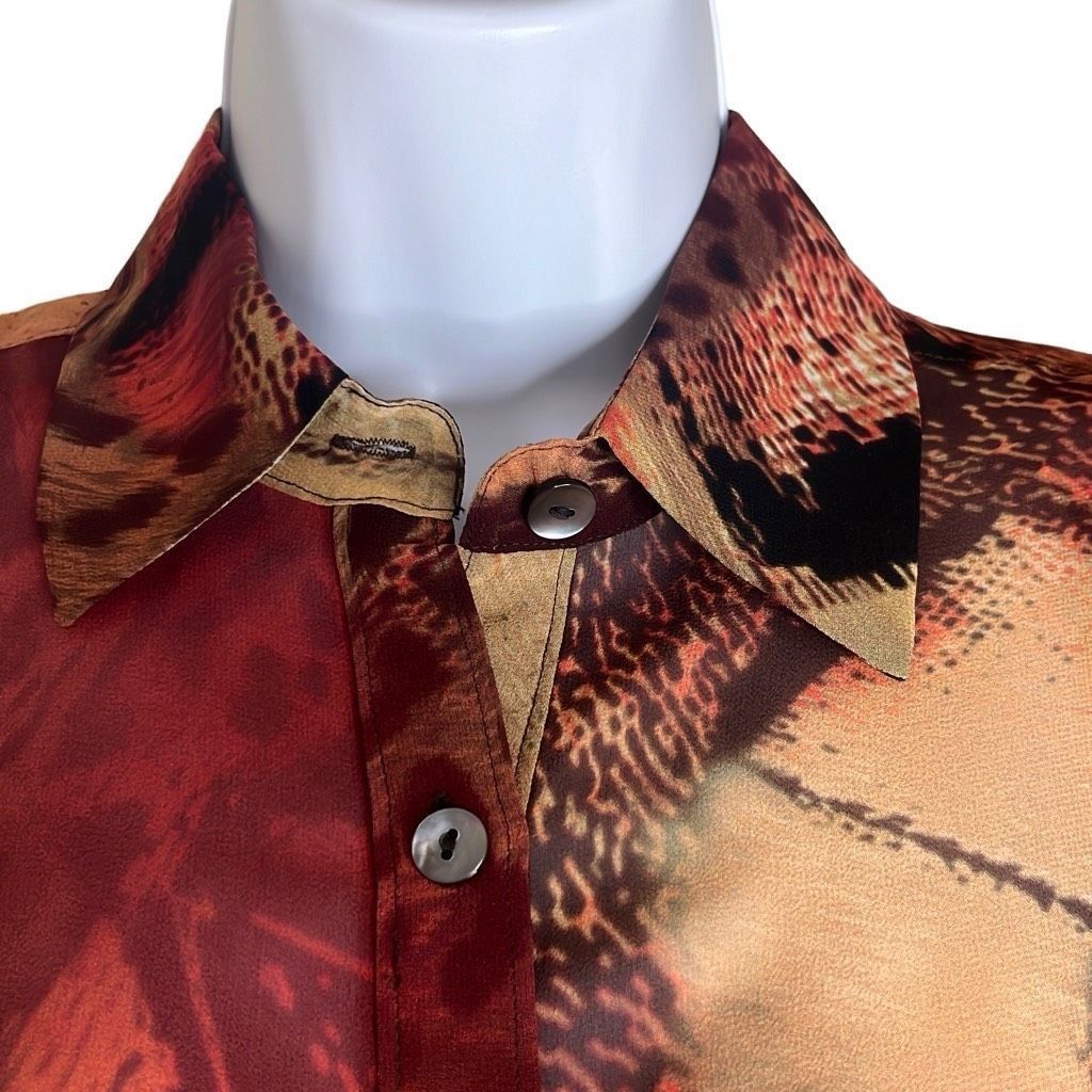 Other Da Nang Womens XS 100% Silk Button Front Tunic Top Blouse Re Size XS / US 0-2 / IT 36-38 - 3 Thumbnail