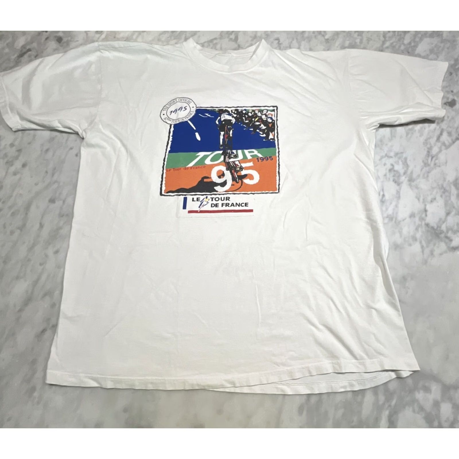 Vintage VINTAGE 1995 Tour De France T Shirt Men 2XL White Cycling Racing Graphic Tee Sportswear/Beach Men Size US XXL / EU 58 / 5 - 3 Thumbnail