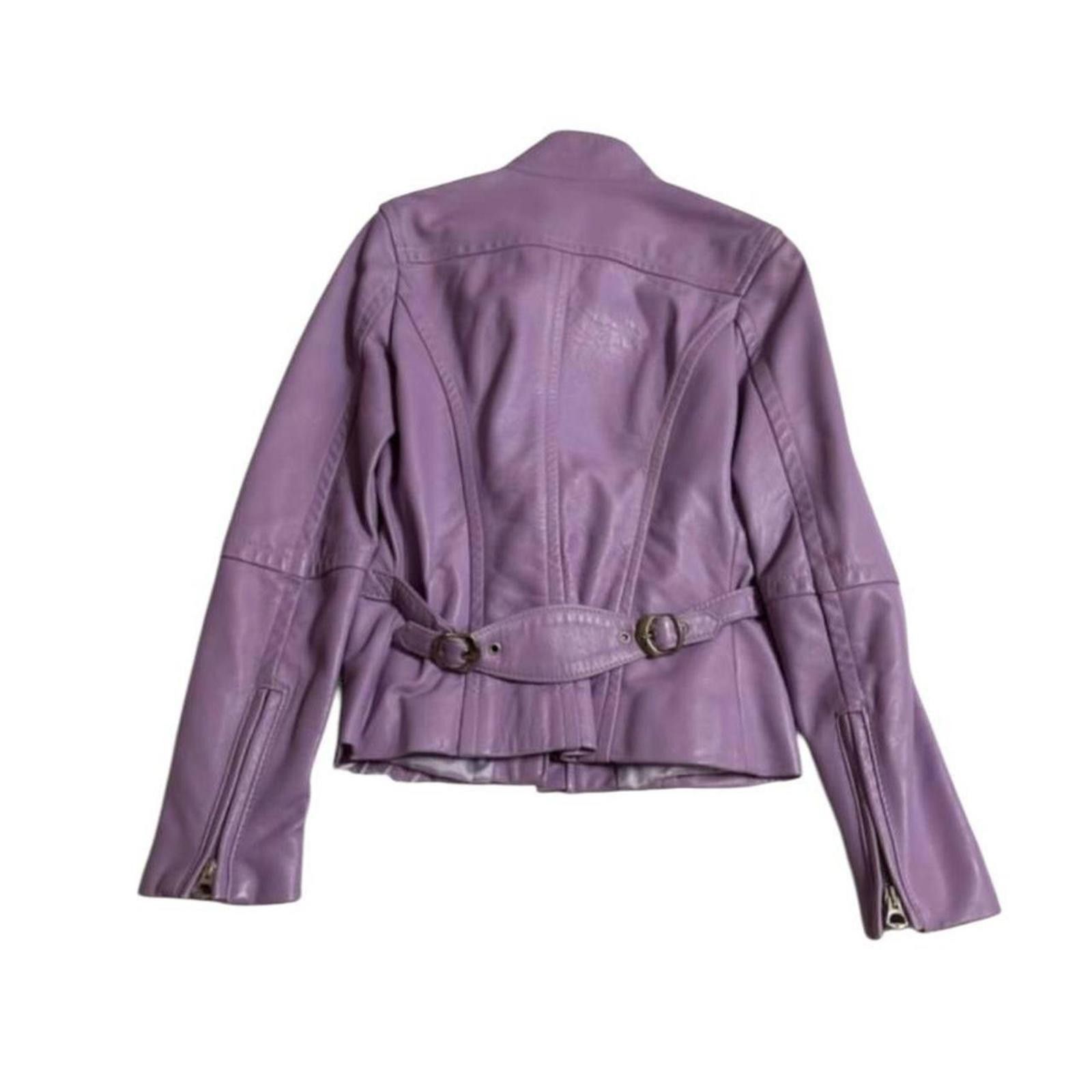 Other Genuine leather whimsy goth purple slim fit leather jacket Size XS / US 0-2 / IT 36-38 - 2 Thumbnail