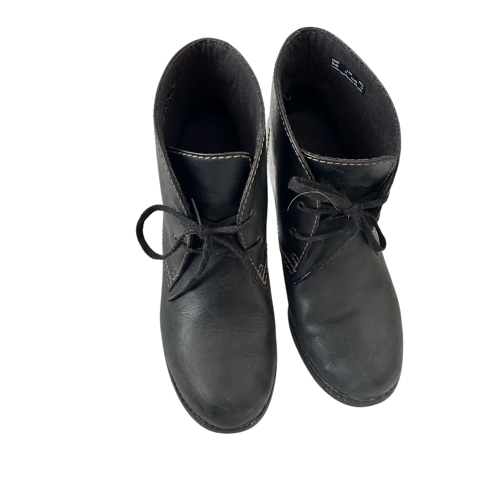 Clarks Clarks Bergen Black Leather Heeled Booties Sz 8.5 Size US 8.5 / IT 38.5 - 3 Thumbnail