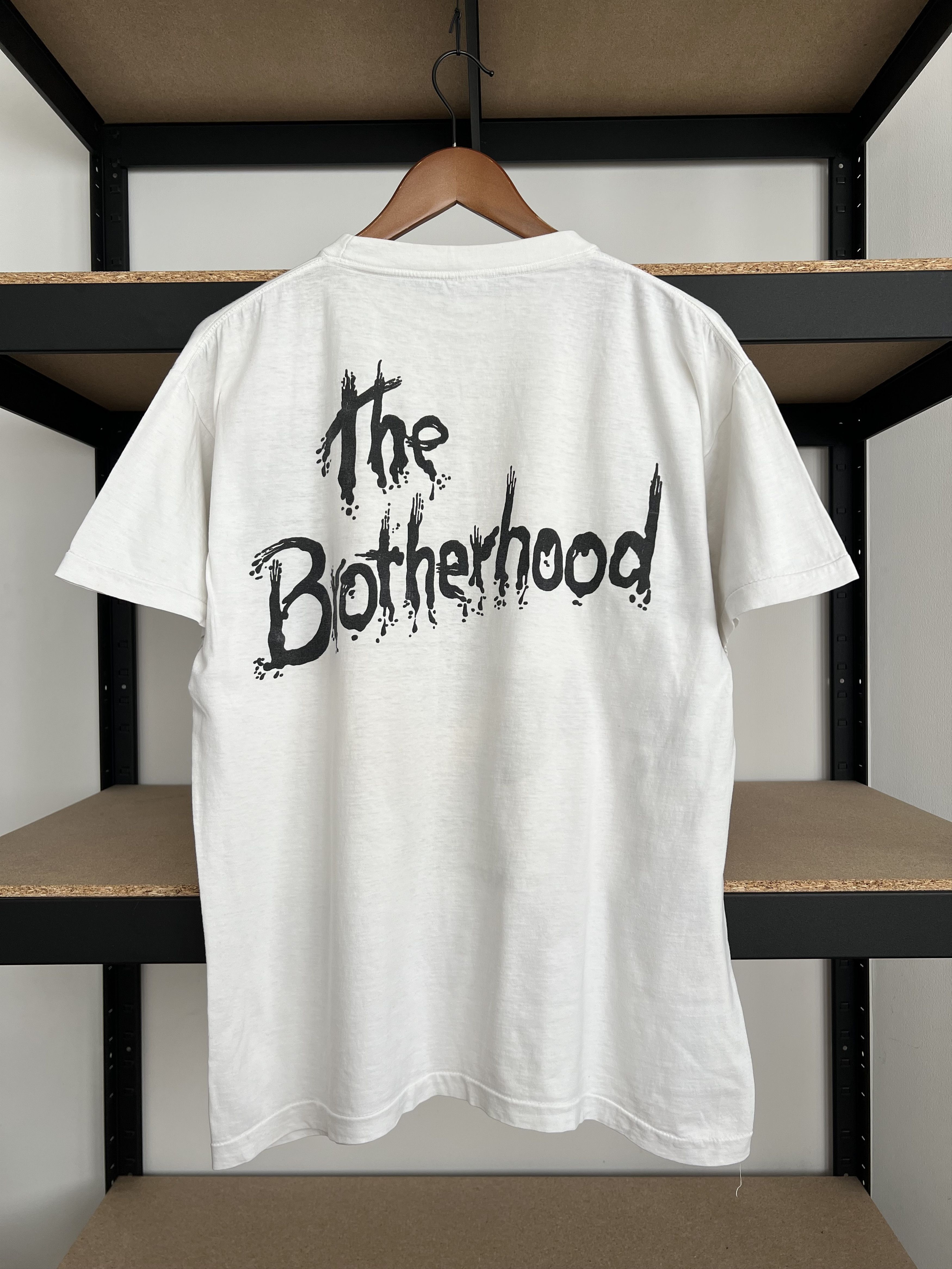 Band Tees Vintage 1988 Bon Jovi The Brotherhood 80s White T-shirt Size US L / EU 52-54 / 3 - 2 Thumbnail