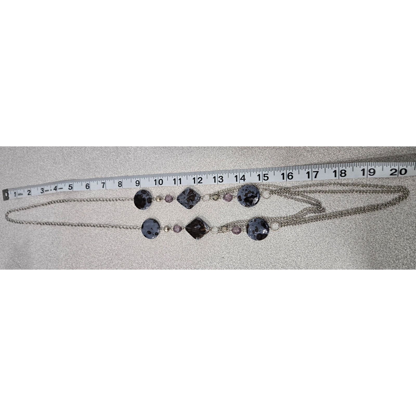 Other Silver Chain Black Blue Stone Multi Strand Infinity Necklace Size ONE SIZE - 3 Thumbnail