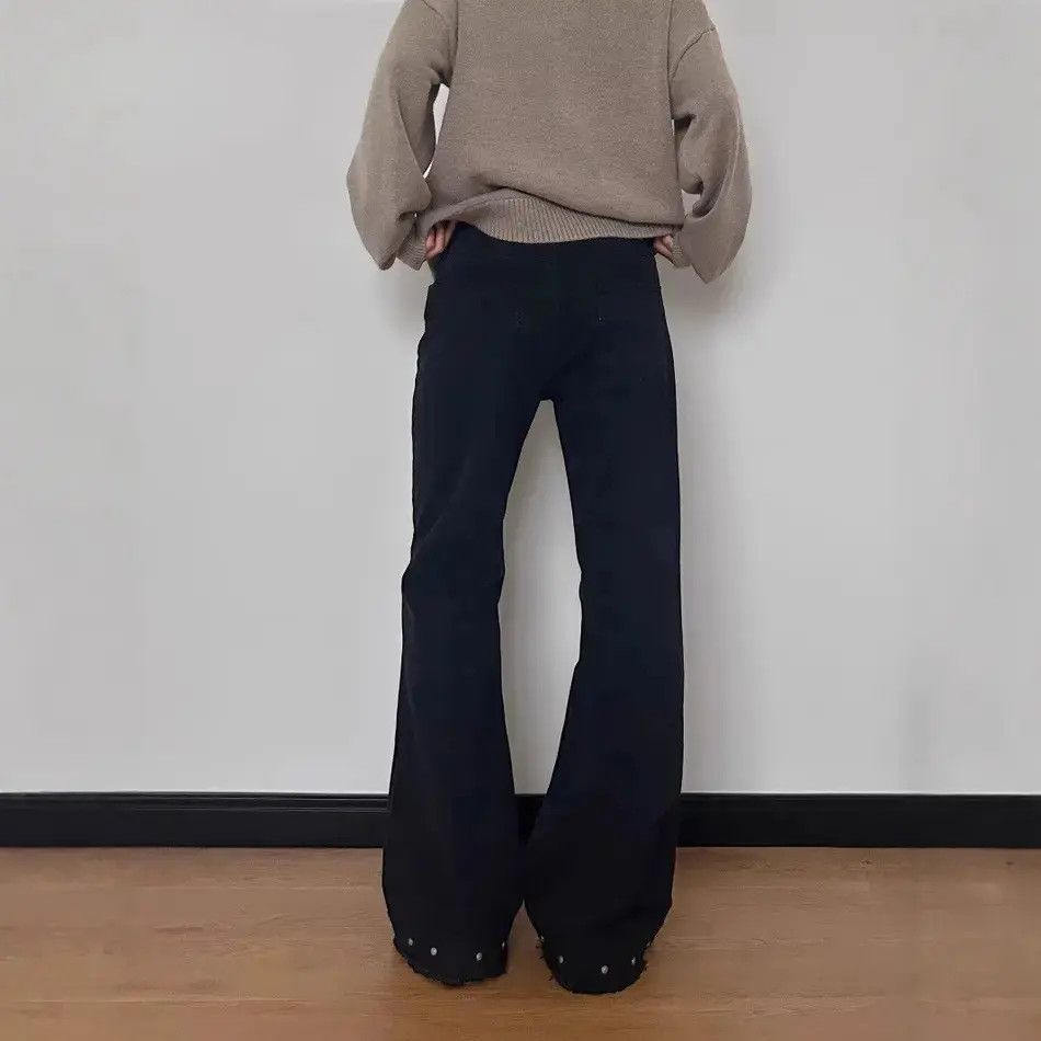 Japanese Brand Retro loose fringed slightly flared jeans Size US 32 / EU 48 - 3 Thumbnail