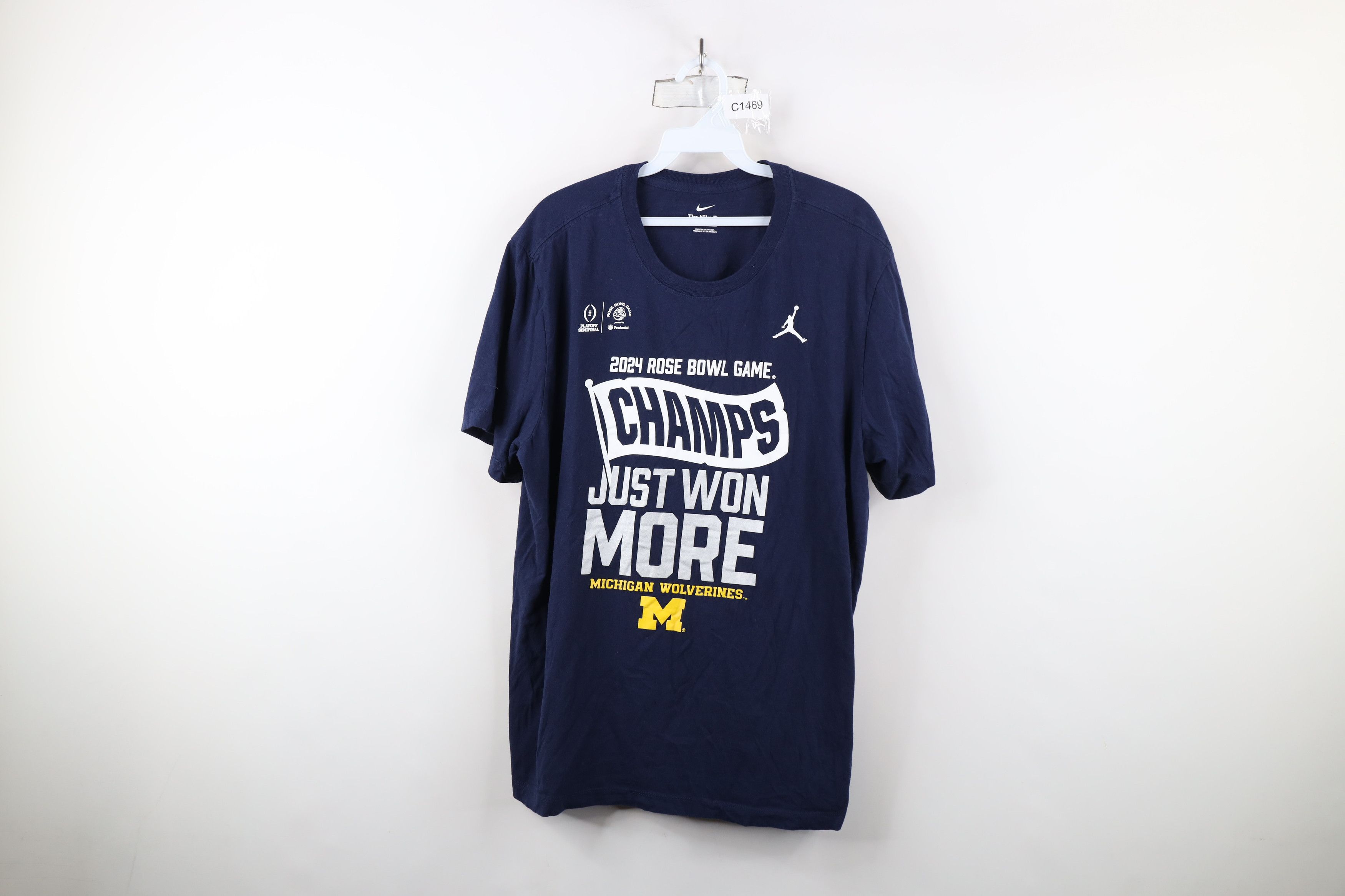 Nike × Vintage Nike Air Jordan Bowl University of Michigan Football T-Shirt Size US XL / EU 56 / 4 - 1 Thumbnail