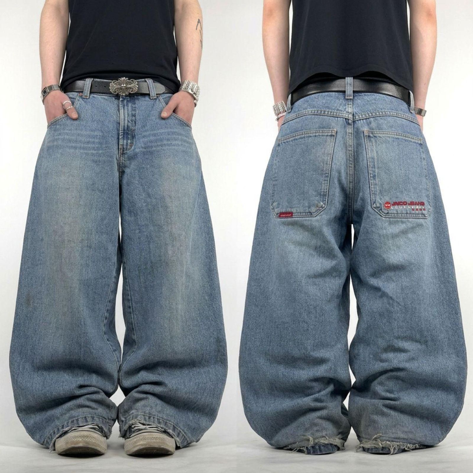 Vintage y2k archive baggy wide faded distressed jnco jeans