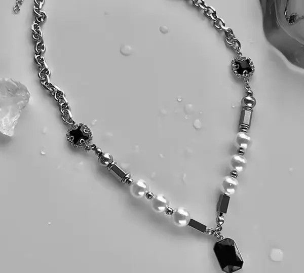 Jewelry Tamaki x Yoko Black Rhinestones Pendant Pearl Necklace Size ONE SIZE - 5 Thumbnail