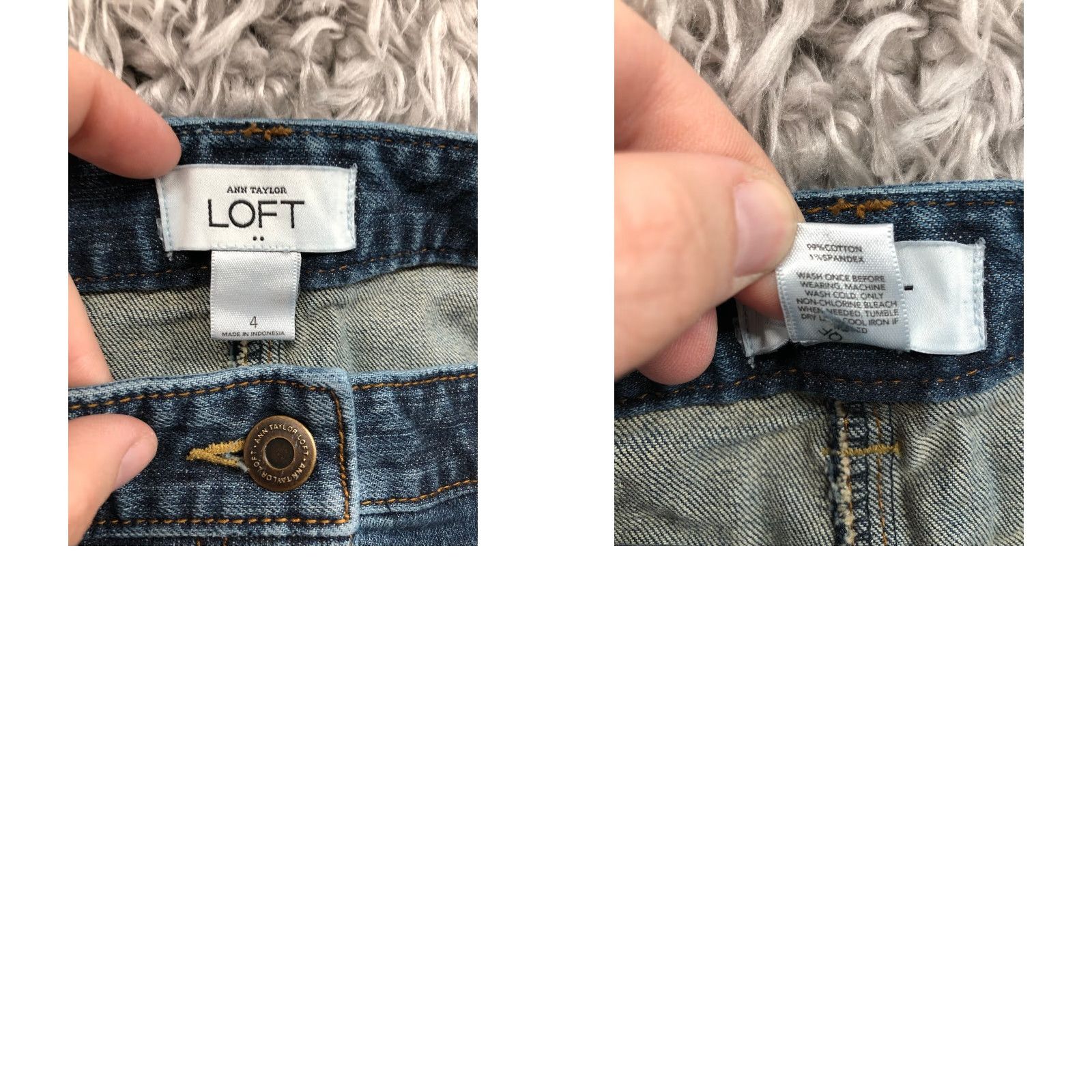 Loft LOFT Skirt Womens Size 4 Blue Denim Cotton Midi Mini Logo Quiet Pattern Barbie Size 27" / US 4 / IT 40 - 8 Thumbnail