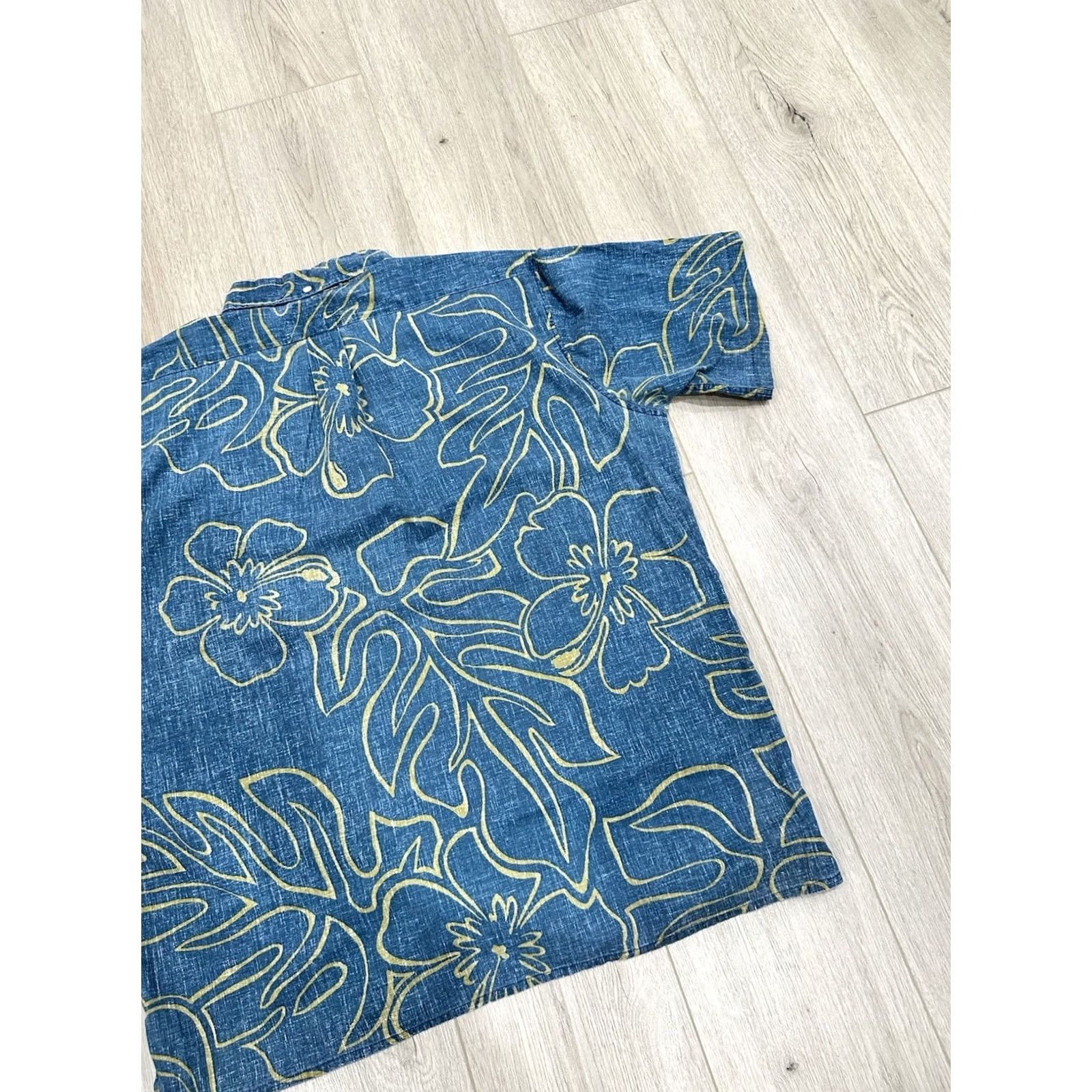Reyn Spooner Reyn Spooner Shirt Polo Classic Fit Monstera Ink Blue XL Mens Hawaiian Pattern Floral Short Sleeve Button Collar Size US XL / EU 56 / 4 - 6 Thumbnail
