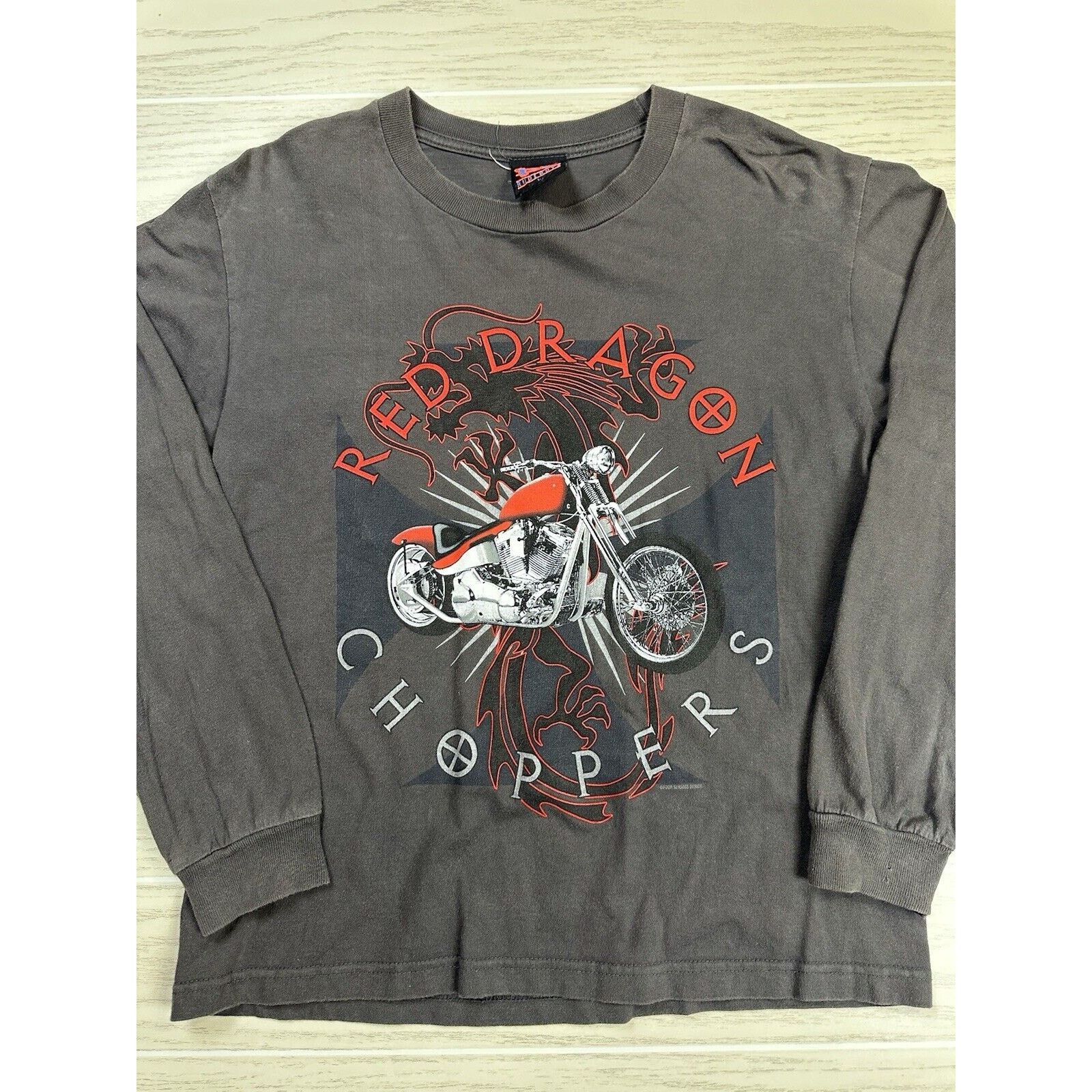 Vintage Vintage Rude Boyz Red Dragon Choppers Shirt Size US M / EU 48-50 / 2 - 2 Thumbnail