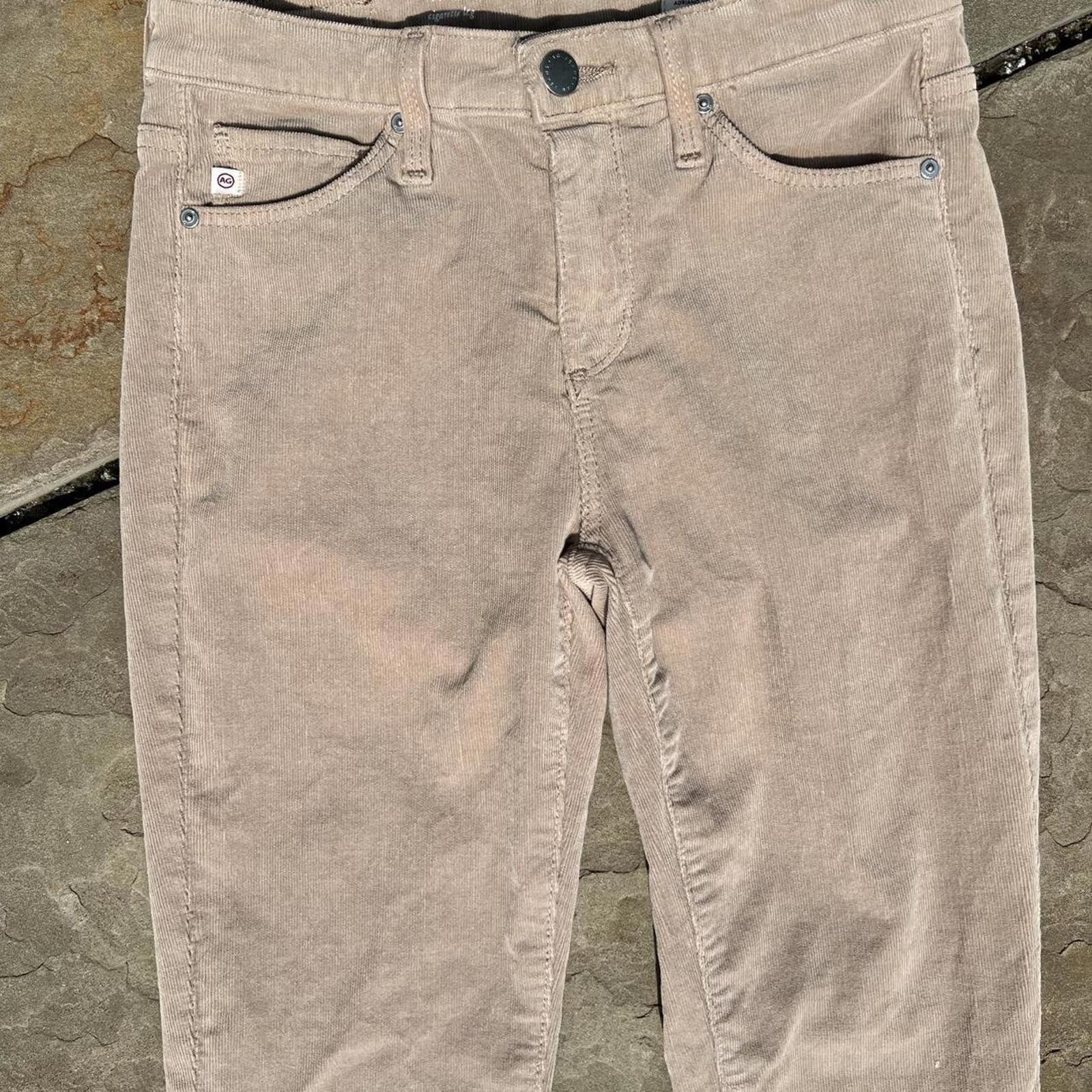 AG Adriano Goldschmied Tan Corduroy Cigarette Leg Pants Size 42" / US 20 - 2 Thumbnail