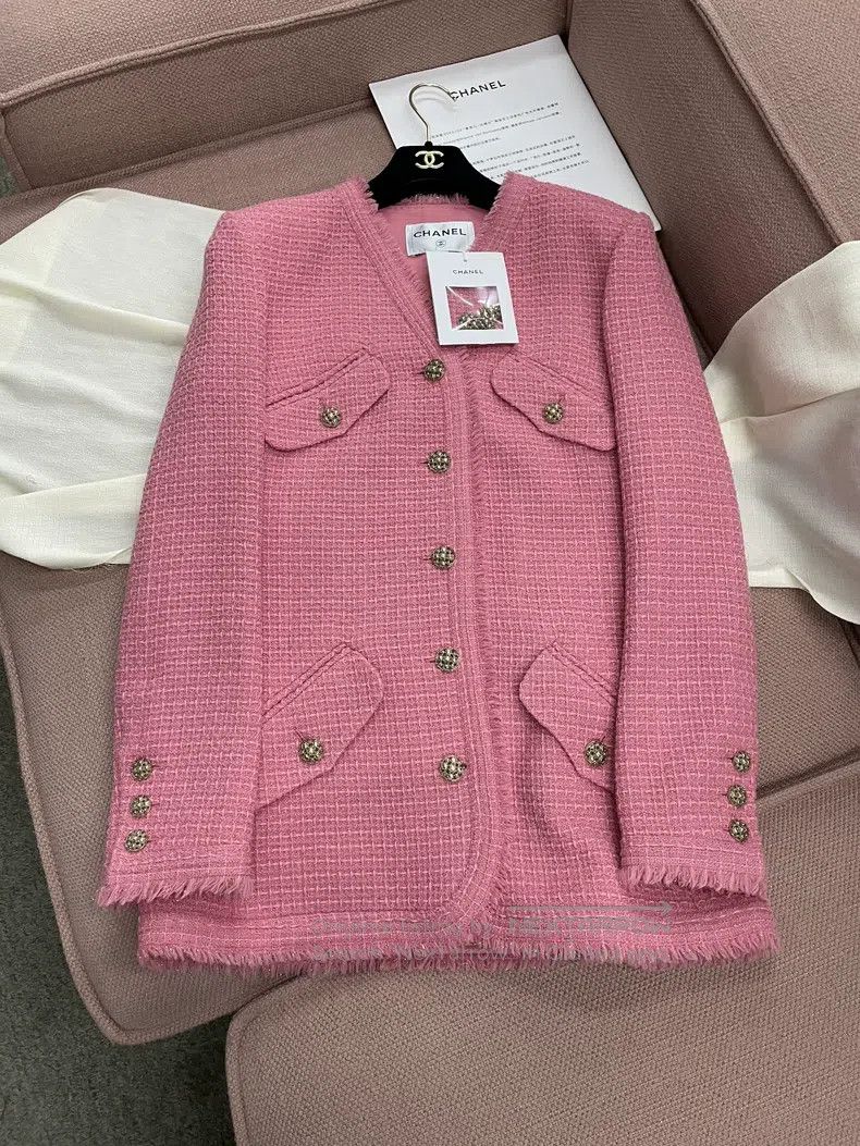 Chanel Chanel Pink tweed four-pocket jacket Size XS / US 0-2 / IT 36-38 - 1 Thumbnail