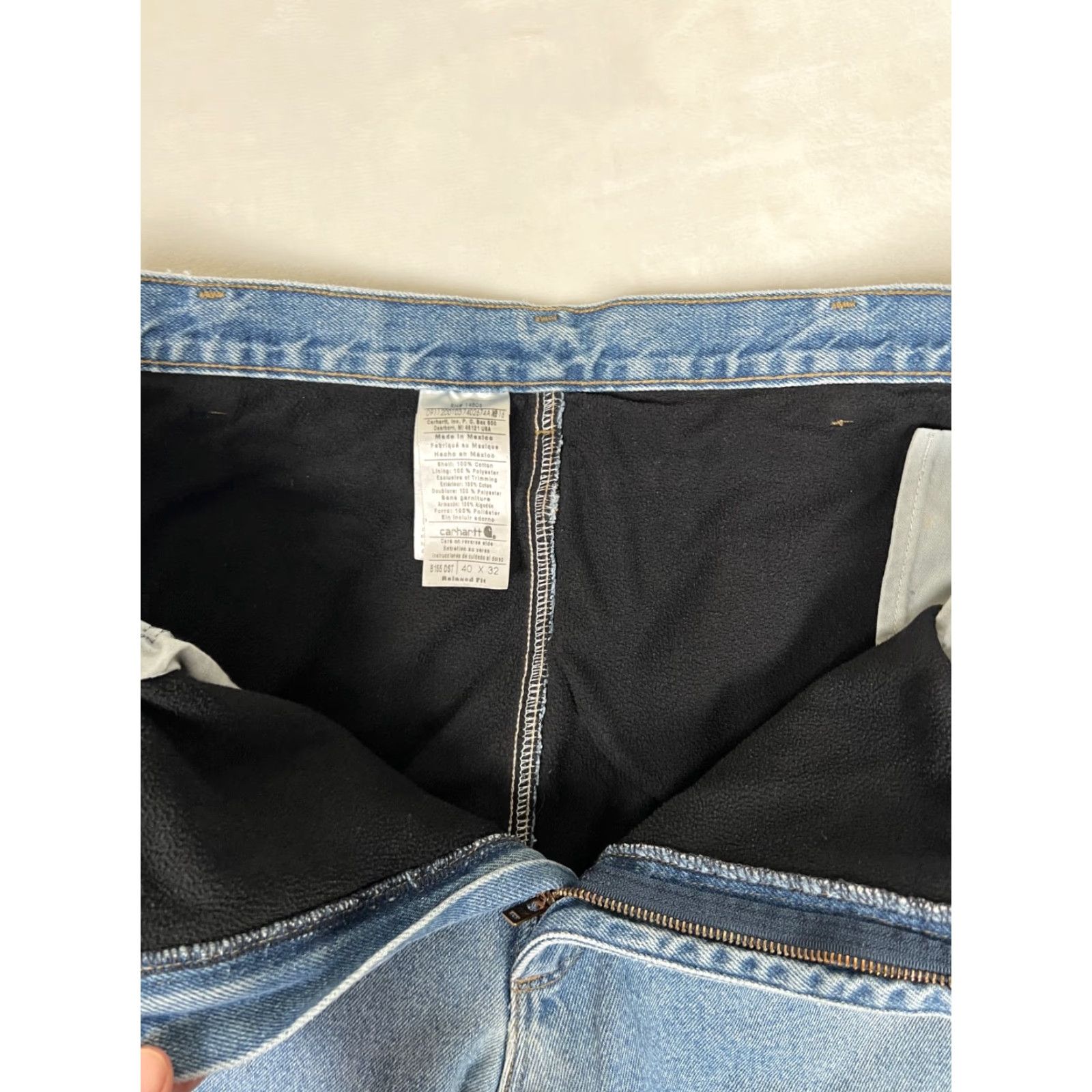 Carhartt VINTAGE Carhartt Jeans 5-Pocket Lined Insulated Denim Straight 40x32 Blue Medium Wash Men Mens Size US 40 / EU 56 - 6 Thumbnail