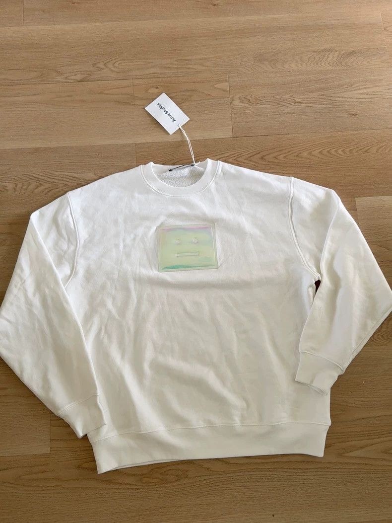 Acne Studios Acne Studios White laser big smiling face hoodie Size US S / EU 44-46 / 1 - 1 Thumbnail